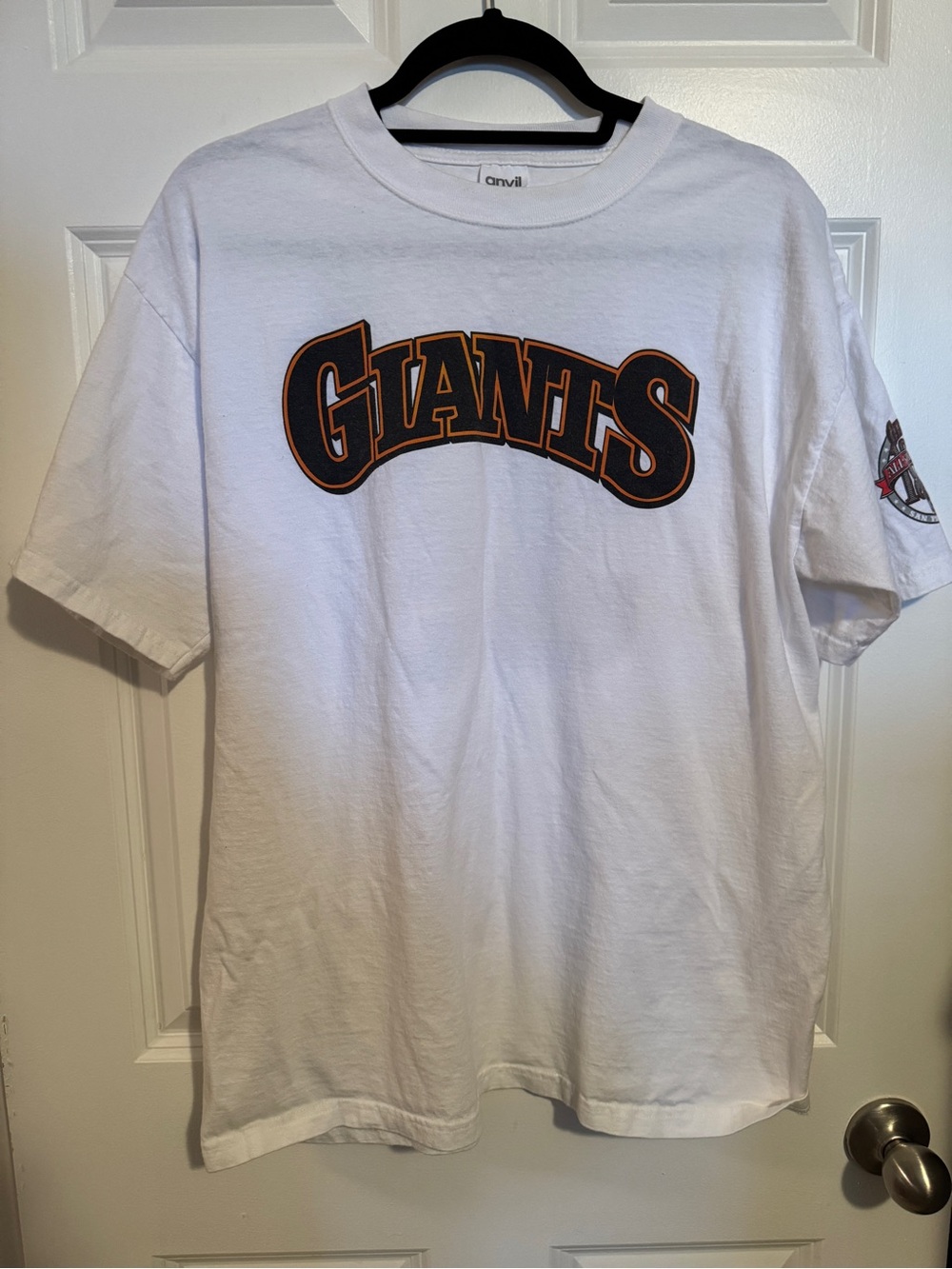 Anvil White T-Shirt with Black Trim